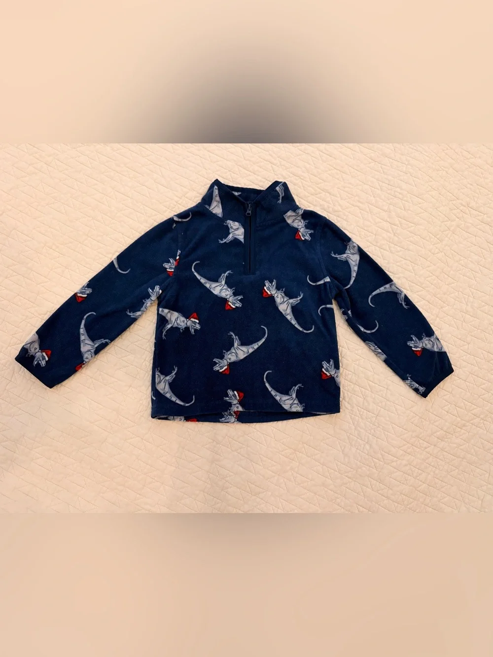 OshKosh B'gosh Navy Dinosaur Half-Zip Fleece Pullover